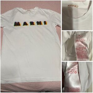 Marni White Tee with Colorful Logo